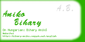 aniko bihary business card
