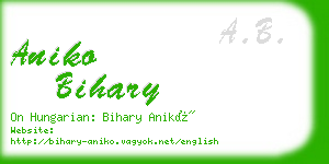 aniko bihary business card